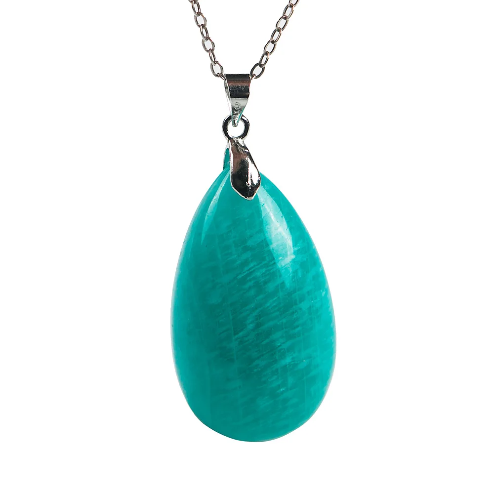 

100% Natural Green Amazonite Water Drop Gemstone Pendant 33x19x9mm For Woman Men Gift Crystal Healing Pendant Mozambique AAAAA