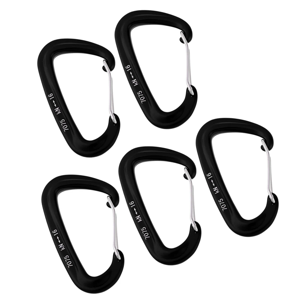 5Pcs 16kN Aluminum Wire Gate Carabiners for Climbing Rescue Hammock Swing Climbing Rescue Arborist Swing Yoga Hook