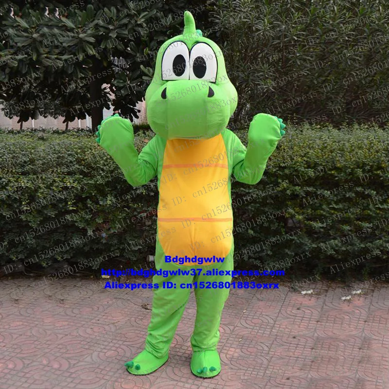 Green Stegosaurus Tyrannosaurus Dinosaur Dino Mascot Costume Cartoon Character Circularize Flyer Opening Session zx1344 | Тематическая