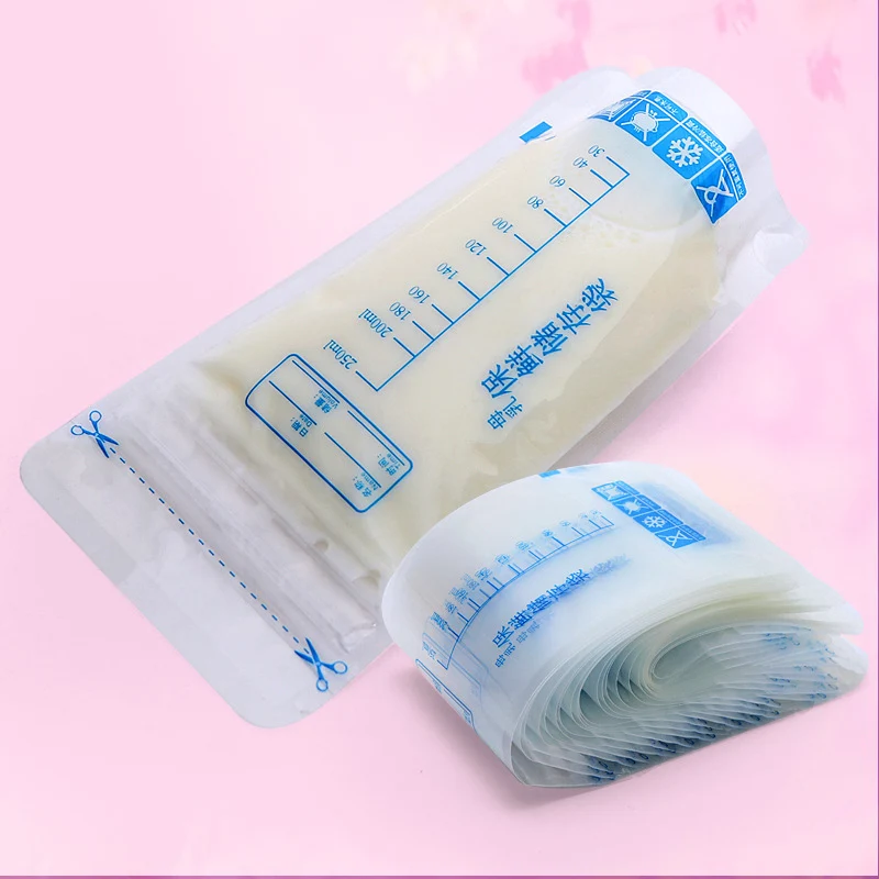 Wholesale 30pcs 250ml Baby Breast Milk Food Freezing Storage Bags Safe Feeding Seal Pouch YH-17