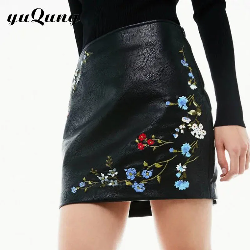 yuqung women floral short skirt high waist Vintage