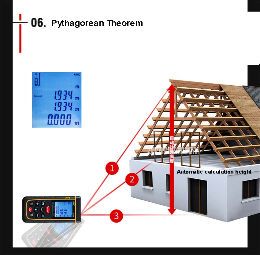 A40 40 м ЖК-дисплей Дисплей лазерный дальномер лазерный Площадь Объем Мера устройства правитель Тесты инструмент