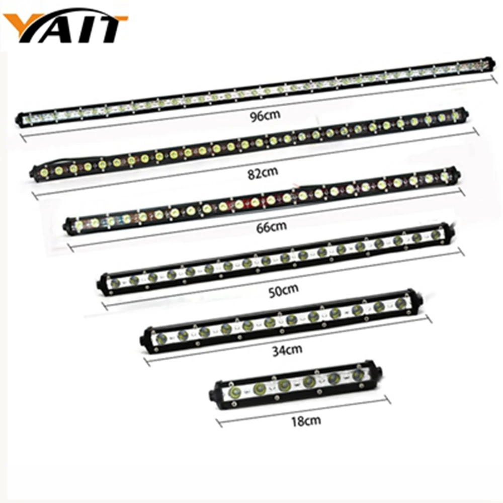 

Yait Super 18W 36W 54W 72W 90W Slim LED Light Bar Single Row 7" 13" 19" 25" 32" 38'' For SUV 4X4 ATV Off Road LED Work Light