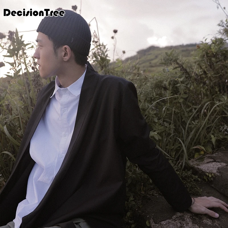 2019 summer mens kimono japanese clothes streetwear casual west kimonos jackets harajuku japan style cardigan outwear