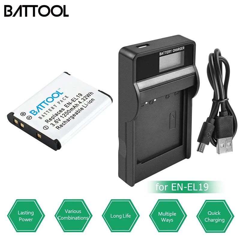 Cargador micro USB para NIKON COOLPIX S3700 S6400