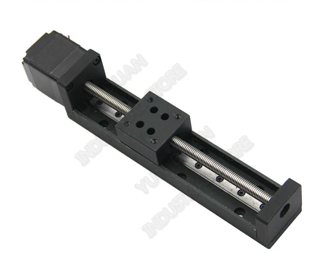 100MM Stroke T-type Screw Sliding Table Rail Linear Stage Transport Ball Screw Guide Platform& NEMA11 28MM Stepper Motor Kits