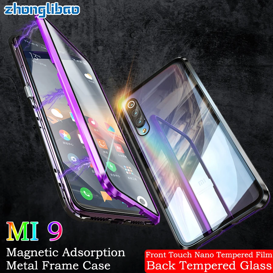

Double Sided Glass Case for Xiaomi Mi 9 Mi9 Transparent M9 Luxury Magnetic Adsorption Metal Front Back 360 Full Protector Cover