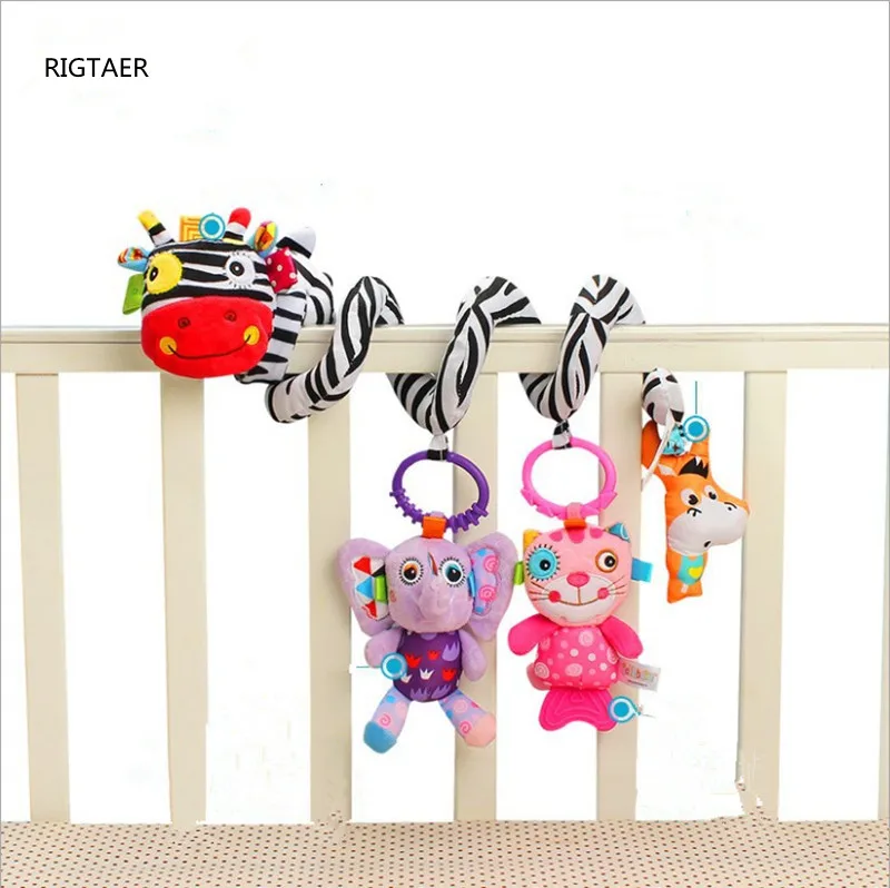 Мультфильм животных куклы вокруг кровати вокруг колокола От 0 до 3 лет детские головоломки, чтобы успокоить игрушки коляски висит детские
