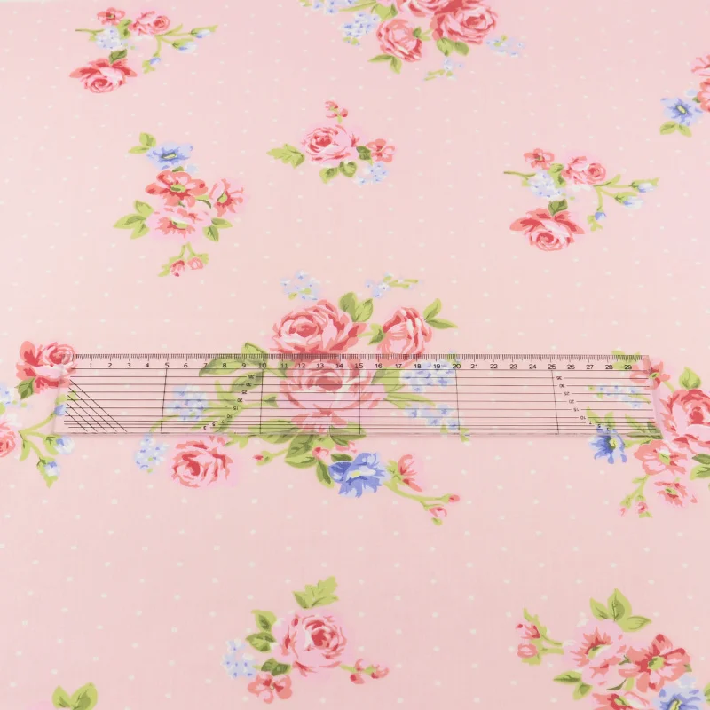Pink Printed Floral Designs Bedding Twill 100% Cotton Fabric Home Textile Decoration Tecido Sewing Quilting Patchwork CM|quilt patchwork|cotton
