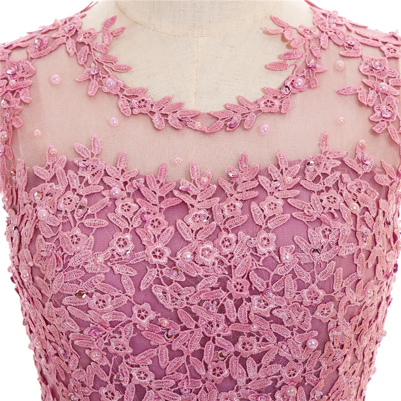 Трапециевидные Короткие вечерние платья пыльно-розового цвета с бисером и кружевной аппликацией Robe De Doiree Courte торжественное платье вечернее платье на выпускной