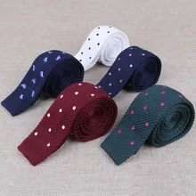 Mantieqingway Вязаные Галстуки для Для мужчин узкие узкий галстук Gravata Slim Свадебные Лук шеи галстук Классический горошек галстук Wovean Вязаные Галстуки