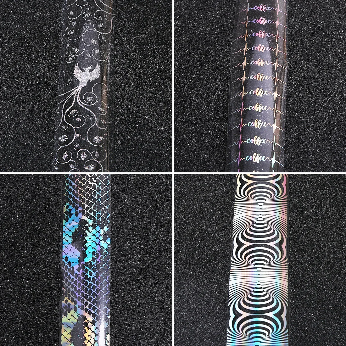 

Silver Transfer Sticker Holographic Phoenix Laser Nail Foil Transparent Manicure Decoration Decal Lucency Christmas Nail Art