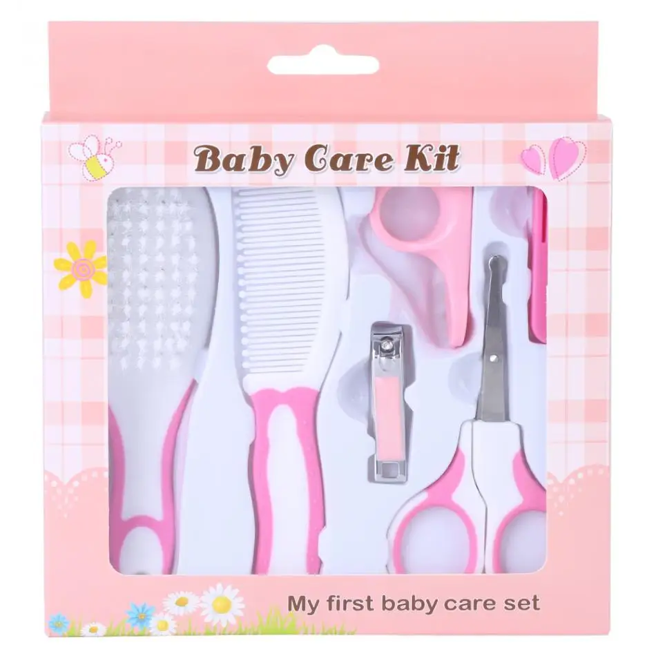 

6pcs/set Convenient Daily Baby Nail Clipper Scissors Hair Brush Comb Manicure Care Kit Baby Nail Care Products