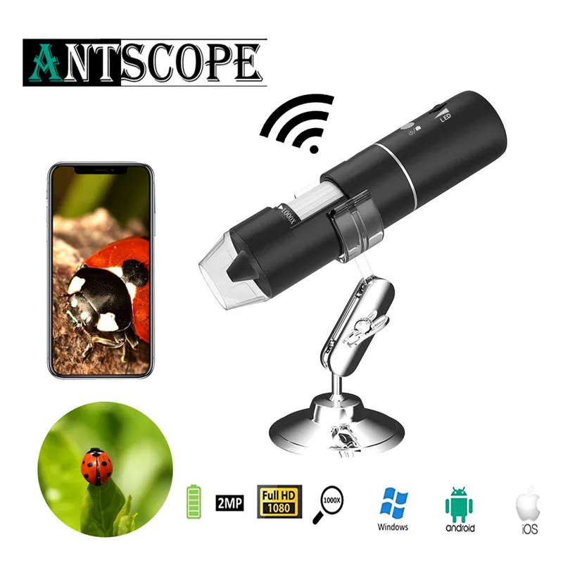 

WIFI Microscope Camera Portable USB 8mm Digital iOS Kid Microscope 1000x Video Magnification 8 LED Light Handheld Mini Camera19