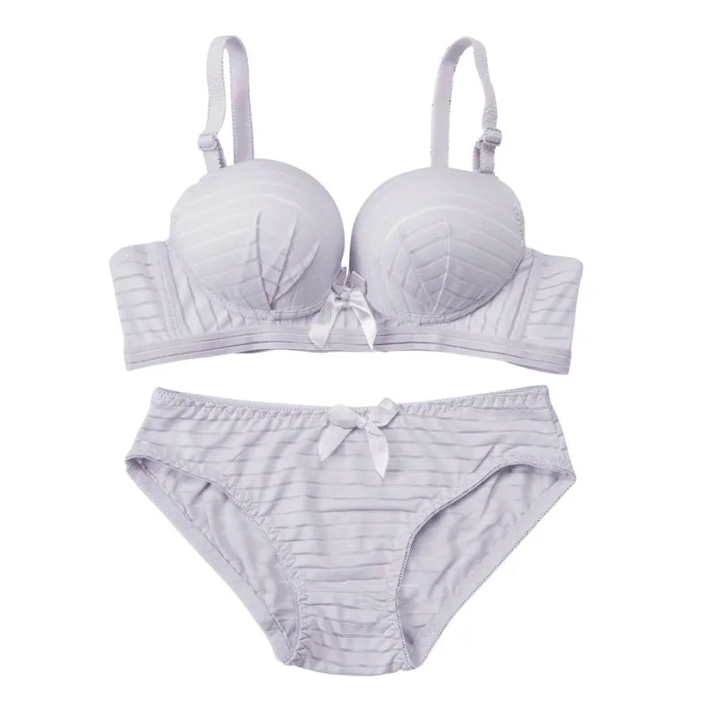 

Women Bow Cotton Bra Set Convertible Straps Push Up Padded Wire Free Bra Wireless Bra & Pant Set Underwear Sets