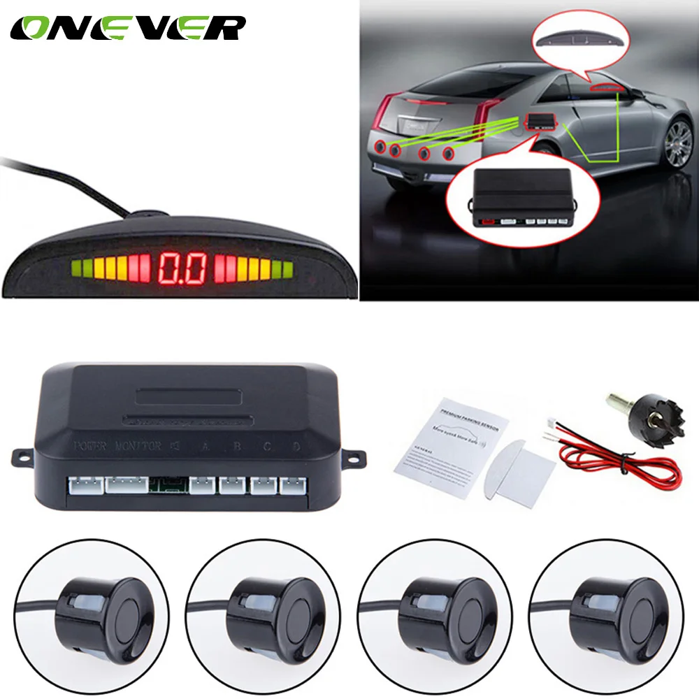 imágenes para Onever 1 Unidades Auto Car Radar Sensor de Aparcamiento LED Backlight Sistema Detector de Monitor Display 4 Sensores de Reversa de Copia de seguridad para Todos coches imágenes para Onever 1 Unidades Auto Car Radar Sensor de Aparcamiento LED Backlight Sistema Detector de Monitor Display 4 Sensores de Reversa de Copia de seguridad para Todos coches
