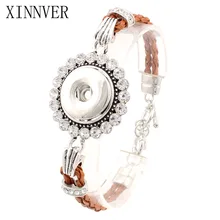 Горячая Xinnver браслет с застежкой и браслеты 18 мм DIY Украшение с защелкой женский серебряный браслет с Шармами