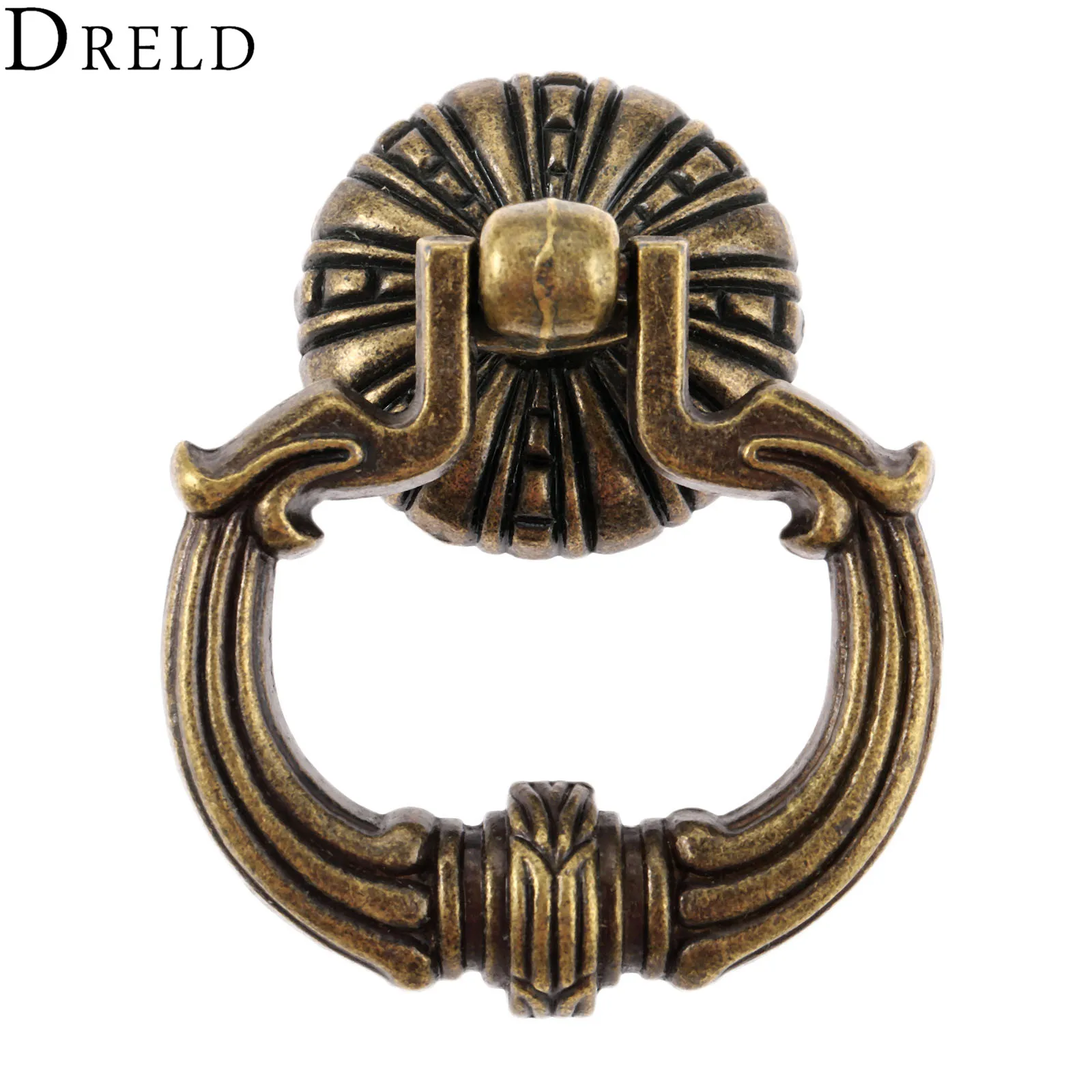 

DRELD Antique Furniture Handles Cabinet Knobs and Handles Door Cupboard Drawer Kitchen Pull Knob Furniture Hardware 80*57mm