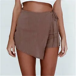 Сексуальные горячие шорты юбки летние повседневные шорты пляжные с высокой талией короткие модные женские