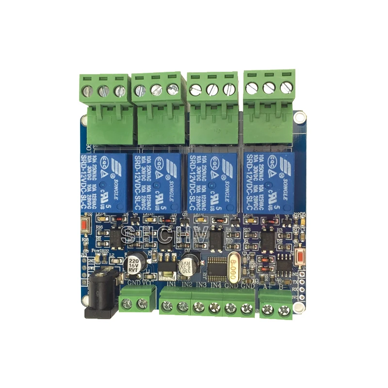 MODBUS-RTU 4 способ релейный модуль STM8S103 MCU два развития RS485 связи ttl