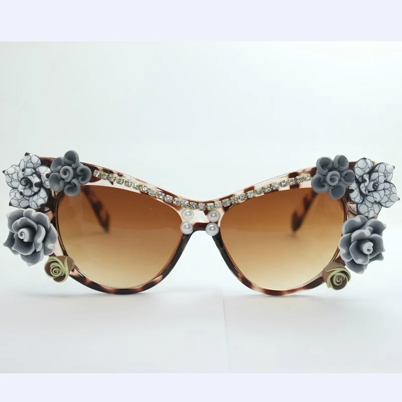 Top brand designer Plate Frame Ms. sunglasses 4180 Elegant and beautiful flowers Ladies