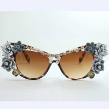 Top brand designer Plate Frame Ms. sunglasses 4180 Elegant and beautiful flowers Gorgeous Ladies essential fashion personality