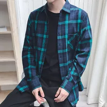 Брендовая Хлопковая мужская фланелевая клетчатая рубашка Весна Осень Повседневная рубашка с длинным рукавом мягкая удобная облегающая Стильная мужская одежда