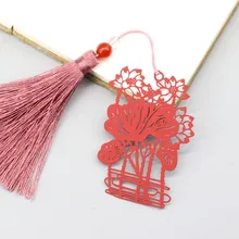 1 шт. водный Гибискус классический Лотос китайский стиль дзен художественный металлический Кисточкой Закладки национальная культура подарки