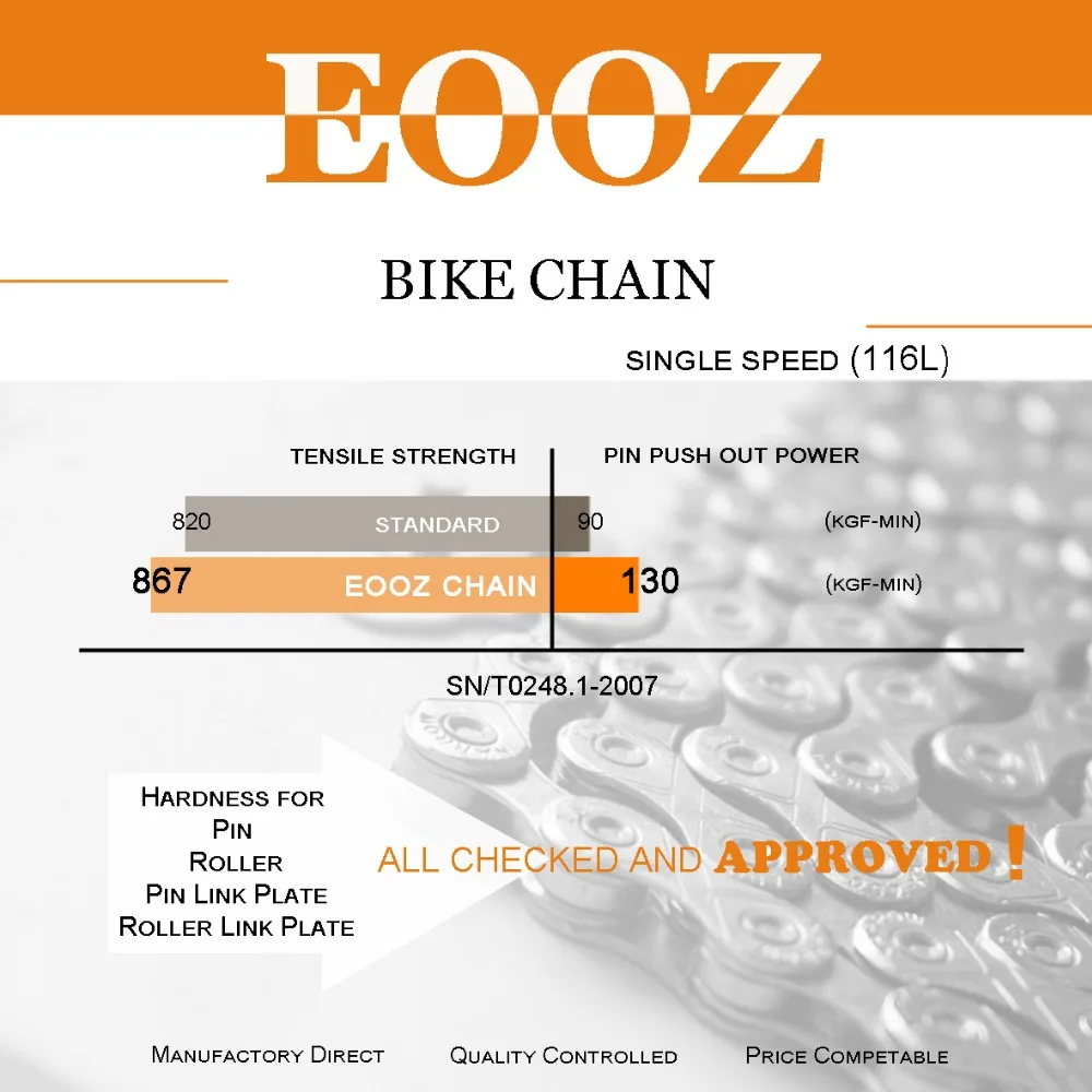 EOOZ горная велосипедная цепь для дорожного велосипеда односкоростная велосипедная цепь 114 звеньев для Shimano Campagnolo и SRAM