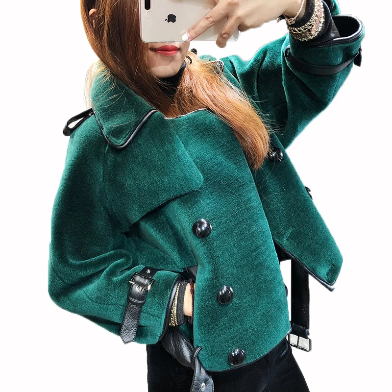 

Autumn Winter Jacket Women Clothes 2018 Real Fur Coat Wool Jacket Korean Elegant Sheep Shearling Fur Short Coat PU Lining ZT637