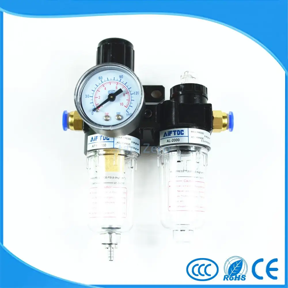 AFC-2000 1/4" Air Source Treatment Filter Pressure Regulator Lubricator Combo✦Kd 