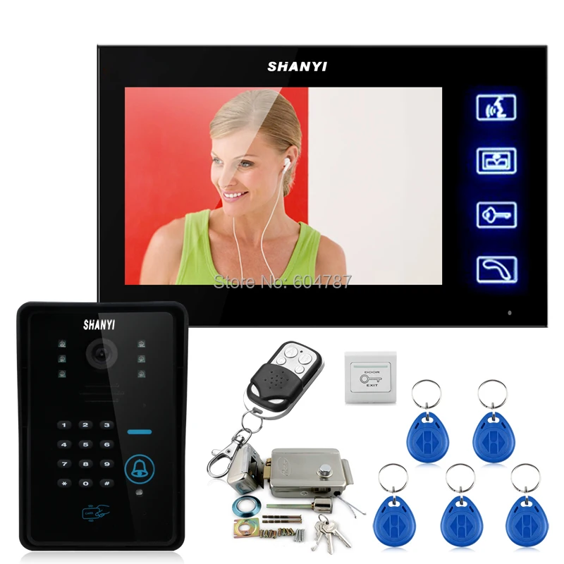 Touch Key 7\ Lcd Video Door Phone Intercom System Wth IR Camera & Code Keypad Electronic Door Lock Touch Key 7\ Lcd Video Door Phone Intercom System Wth IR Camera & Code Keypad Electronic Door Lock
