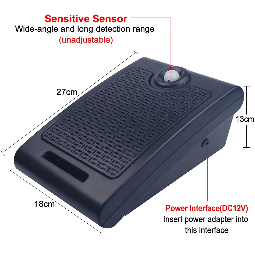 Wall-Mounted High-power Recordable PIR motion Sensor Sound Speaker Infrared Sensor Speaker Player Epidemic Prevention Reminder