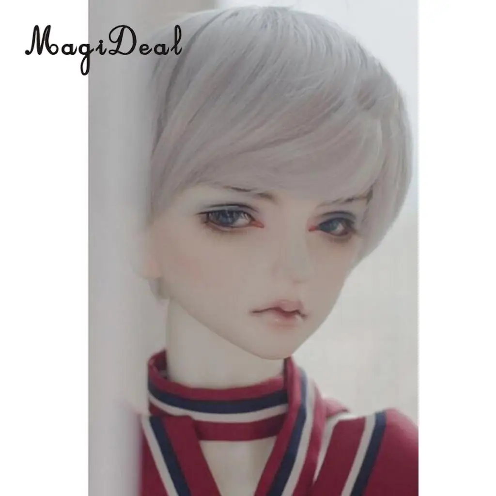 1/3 BJD Stylish High-temperature Wire Curly Hair Wigs Short Hairpiece For Dollfie for Uncle Male Doll Making Supplies Accessory