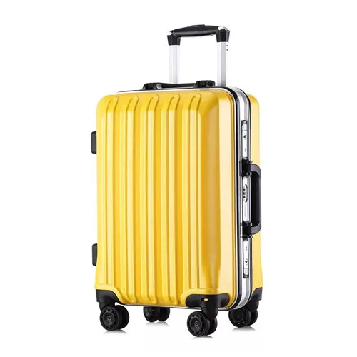 KLQDZMS масштабных дорожных чемоданов, 20/24 дюйма Алюминий рамки Сумки на колёсиках spinner чемодан на колесах из поликарбоната на колесах - Цвет: yellow