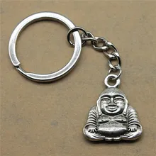 1 шт. брелок женский двухсторонний Будда свадебные подарки для гостей Прямая поставка ePacket 25x22 мм Кулон античное серебро