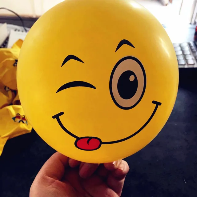 12inch Emoji Balloons Smiley Face Expression Yellow Latex Balloons