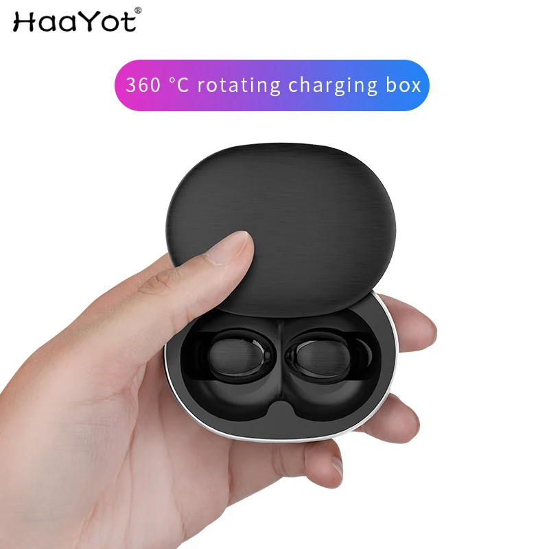 

HAAYOT Bluetooth 5.0 Earbuds Touch Control Hifi Mini Earphone with Mic TWS Wireless Stereo Microphone for Phone With Charger Box