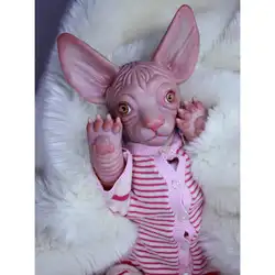 Настоящее прикосновение силиконовые 18 дюймов Reborn наборы Сфинкс Кошка конечность плесень Реалистичная кошка модель куклы Неокрашенный DIY