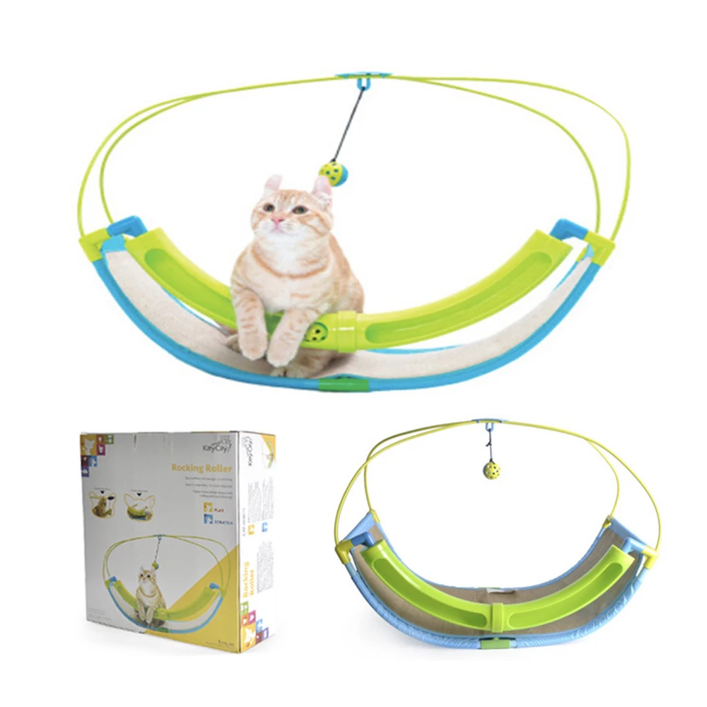

Funny Luxury 2 In 1 Cat Toy Pet Exercise Cradle Cattie Bed Sofa With Ball Toys Hammock Toy for Cat Kitten Hanging Swing
