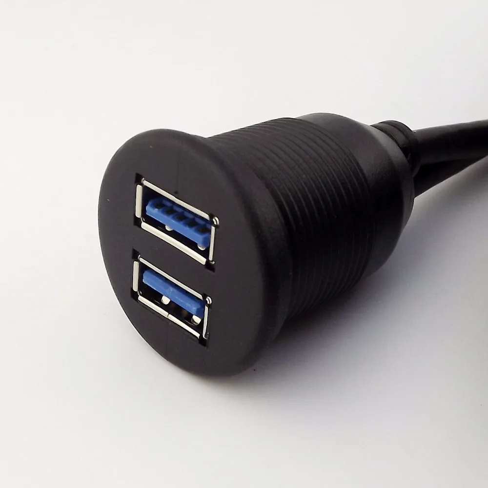 1 шт. 1 м/2 м Автомобильная приборная панель с заподлицо двойной разъем USB 3,0 удлинитель свинцовая панель кабель комплект