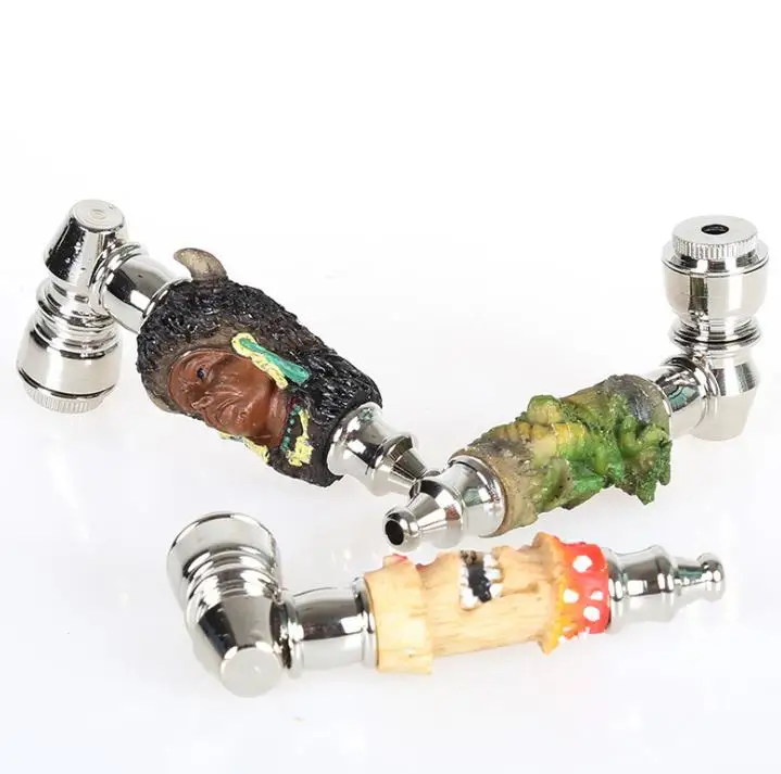 New High Quality Metal smoking Pipes Jamaica Rasta mini Tobacco weed