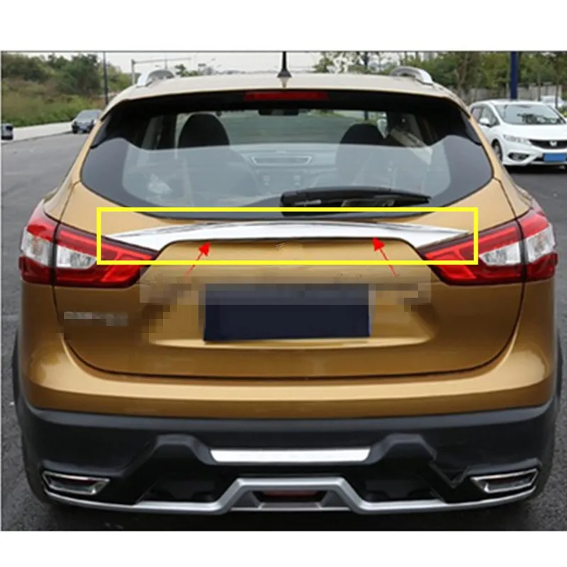 

ACCESSORIES FIT FOR 2014 2015 2016 NISSAN QASHQAI J11 CHROME REAR TRUNK HATCH LIFTGATE DOOR SOPILER COVER MOLDING BAR STRIP