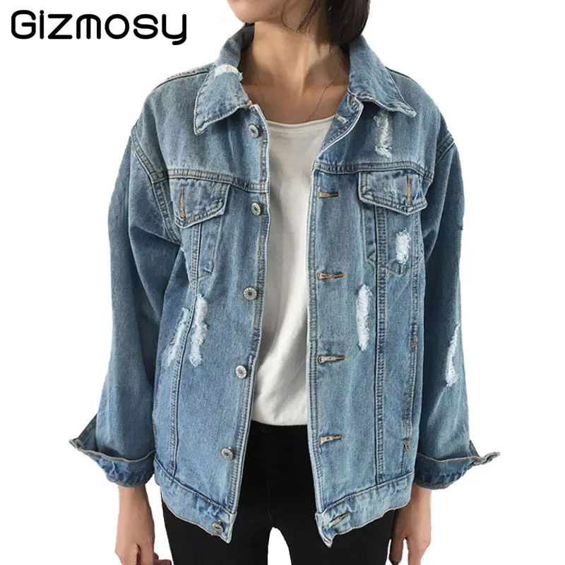 Solid Single Breasted Jacket Women Long Sleeve Short Denim Frayed Turn-down Collar Jeans Coat Bomber Spring BN1070 | Женская одежда