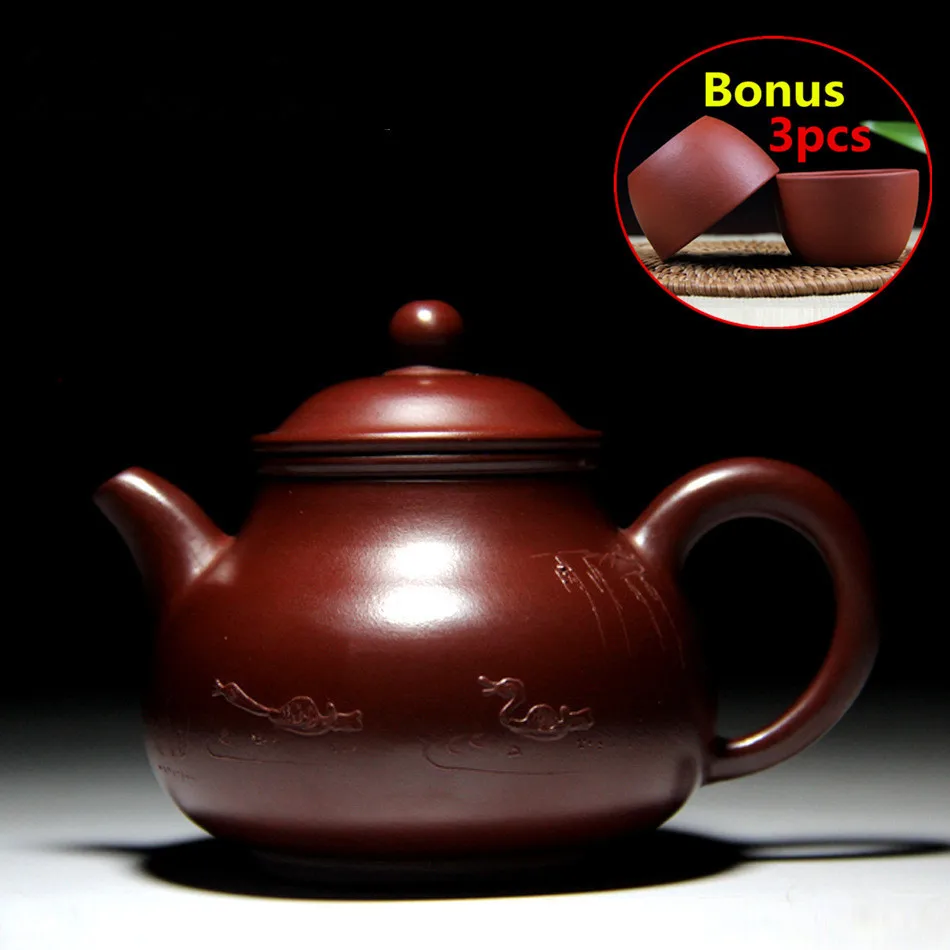 120ml Ceramic Purple Clay Tea Set Chinese Handmade Tea Pot Yixing