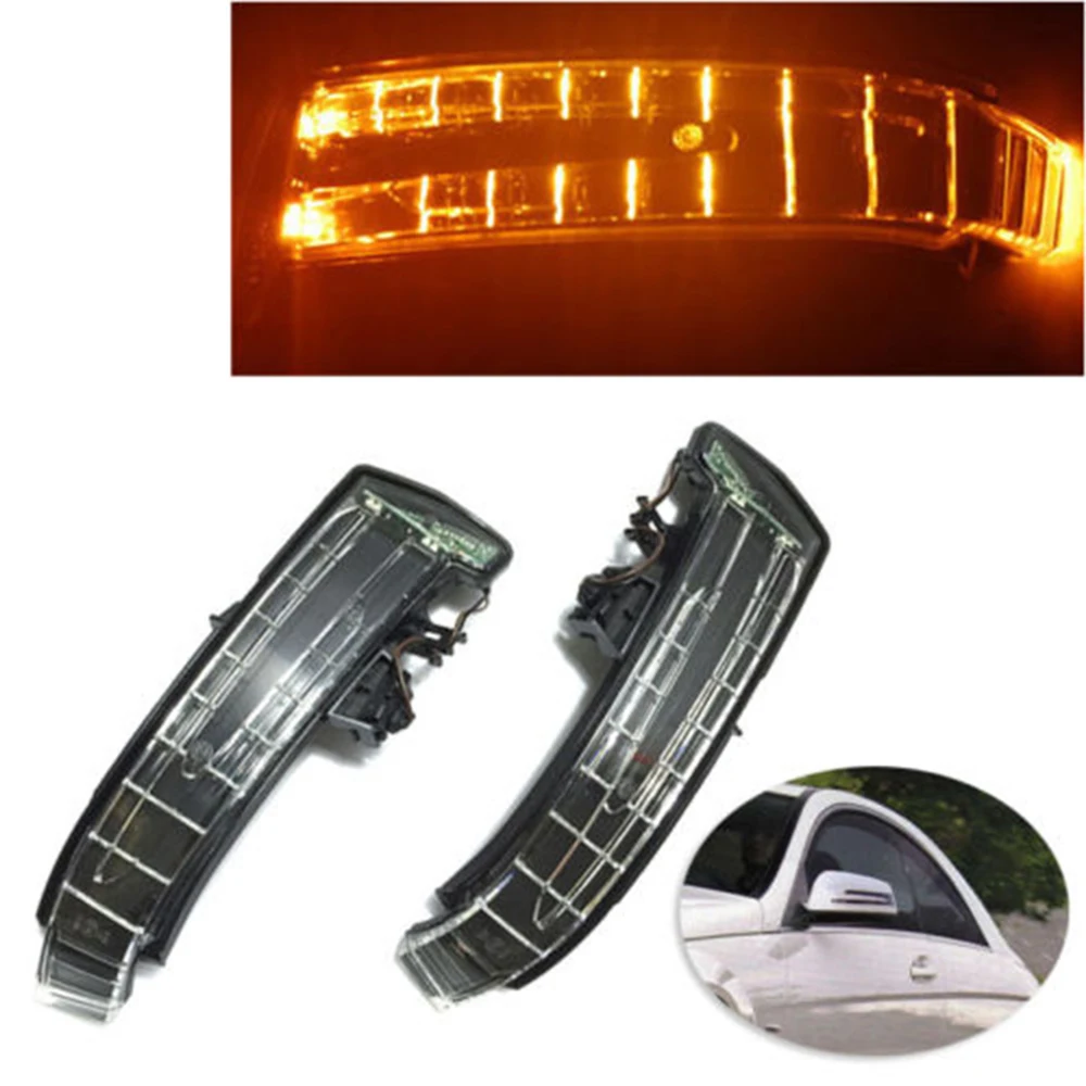 1 Pair Car LED Side Mirror Lights Marker Turn Signal Light lens For