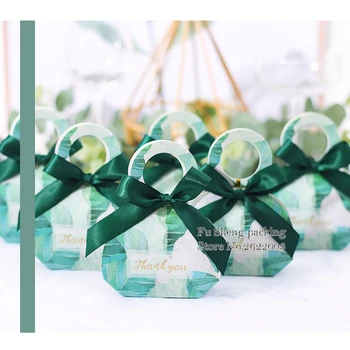 

Green Candy Box Bag with ribbon,Chocolates biscuits boxes,Wedding Festival pie Gift package For Supplies box.100pcs/lot