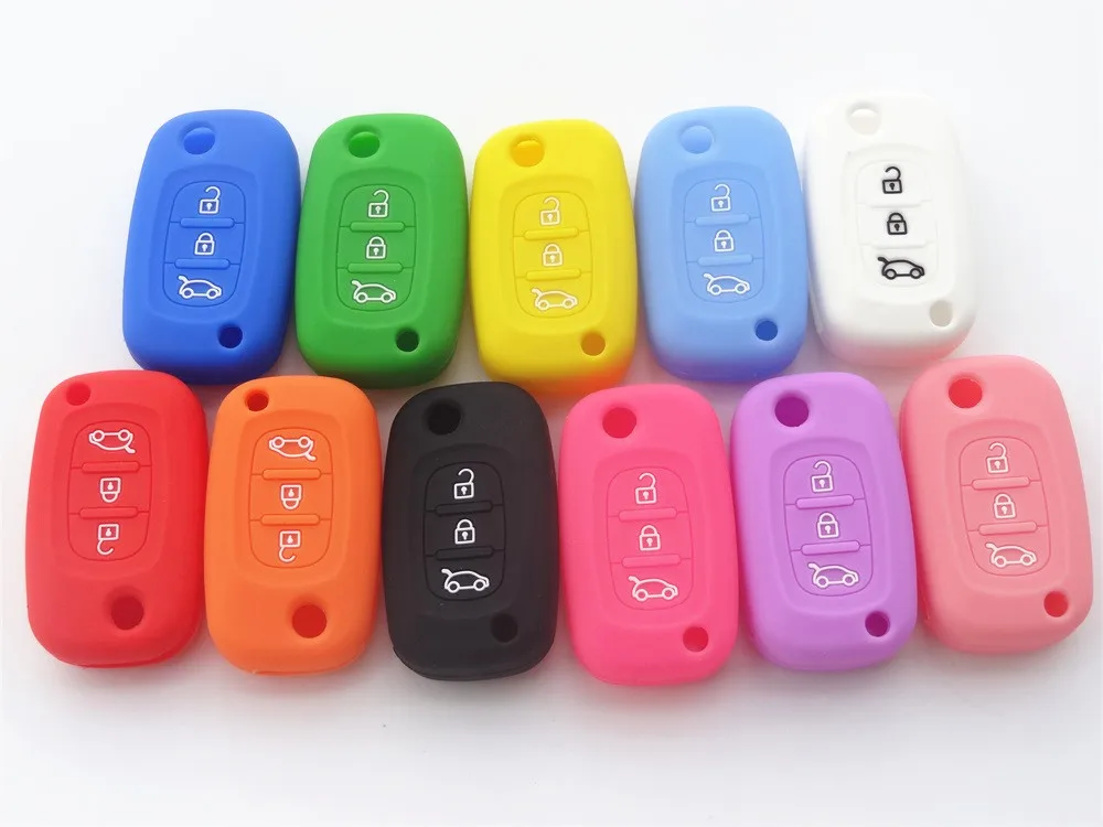 

AUTEWODE Silicone key cover For Lada 3 button remote car key case Auto parts car accessories colorful 1pc