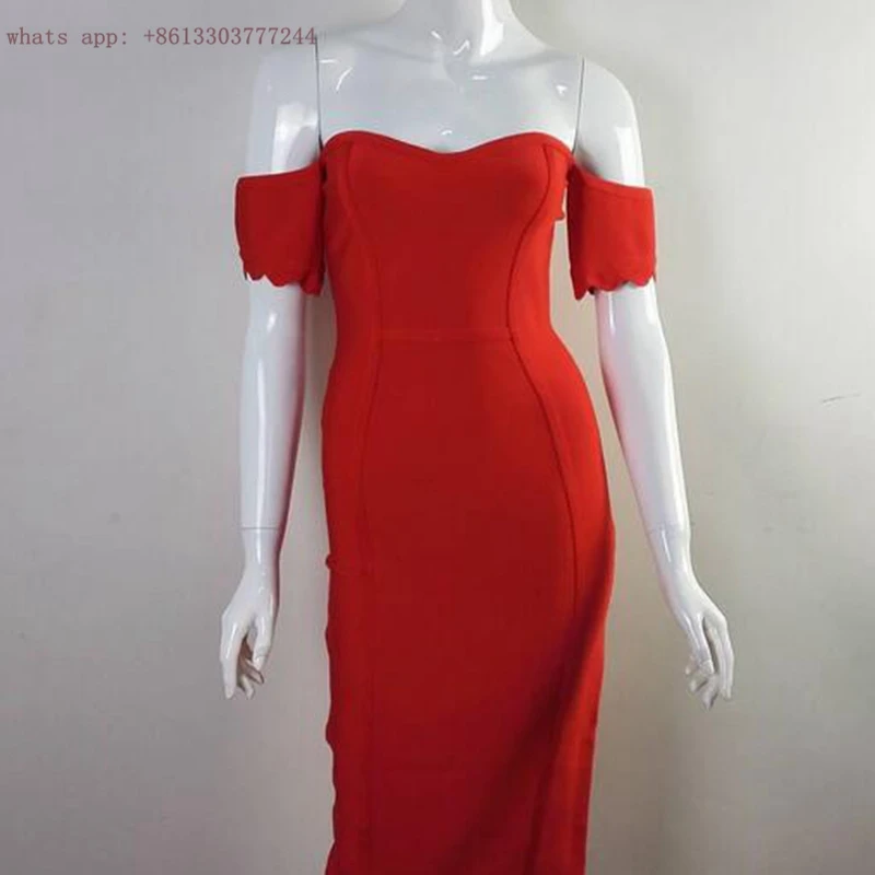 Сексуальное с открытыми плечами, без бретелек платье розового и красного цвета, Бандажное платье с открытой спиной модное короткое коктейльное платье вечернее платье - Цвет: Красный