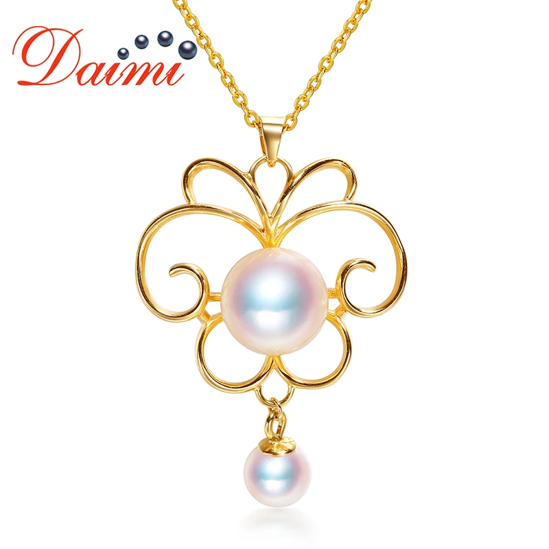 

DAIMI Butterfly Pendant 925 Silver Pendant 8-8.5mm Akoya Pearl Pendant
